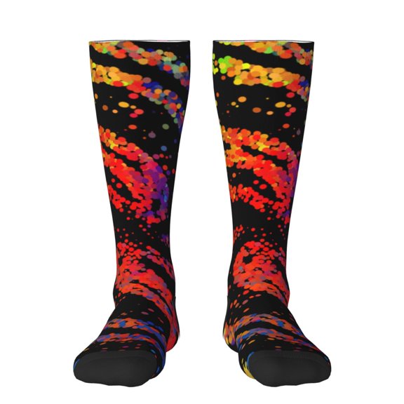 Hirioo A Bright Abstract for Adult Stockings Breathable Sock Non-Pilling,Contrasting Color Design