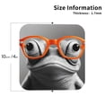 thumbnail image 2 of Leather Coasters with Heat-resistant for Drinks, Frog With Geeky Glasses Cup Coasters Cup Pad Mat for Tabletop Protection, Coffee Table, Office Desk and Housewarming Gift, 2 of 5