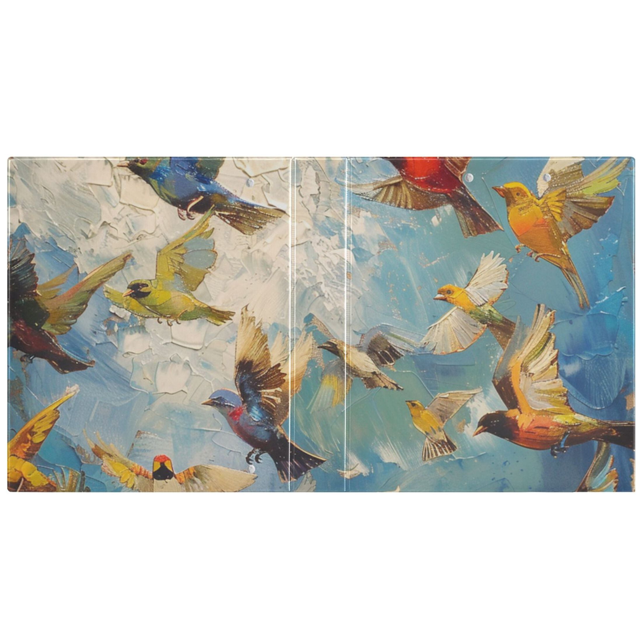 Bird Flock 3 Ring Binders 1.5 inch Hardcover File Folders with Interior Pockets A4 Size Organizer for School Office Hospital