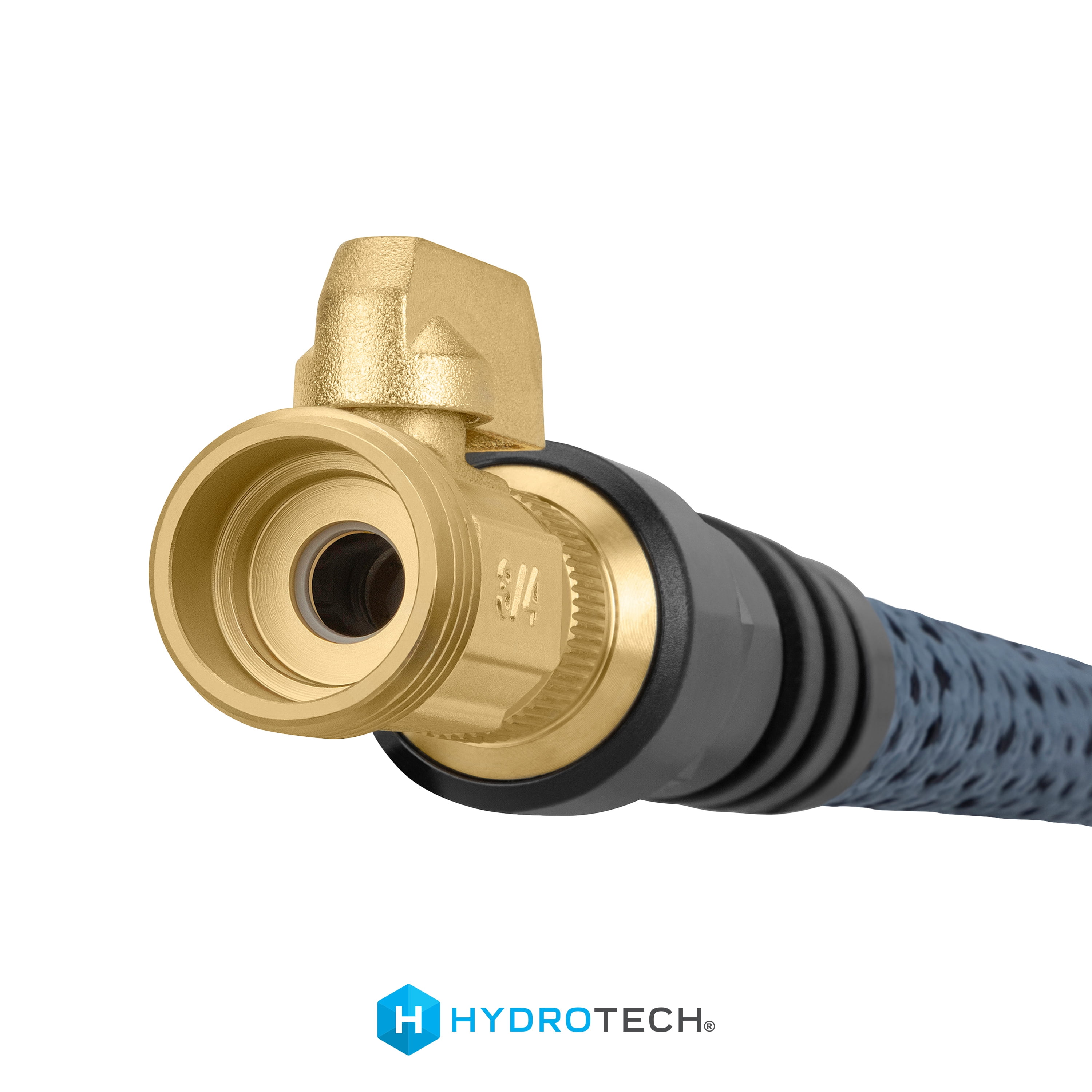 Hydrotech 60 ft Garden Hose – Patented Force Control, Burst-Proof, Lightweight, Flexible, No-Kink Design, 5/8", 4 Tire Hose Guides, Ideal for Car Wash & Automotive Care