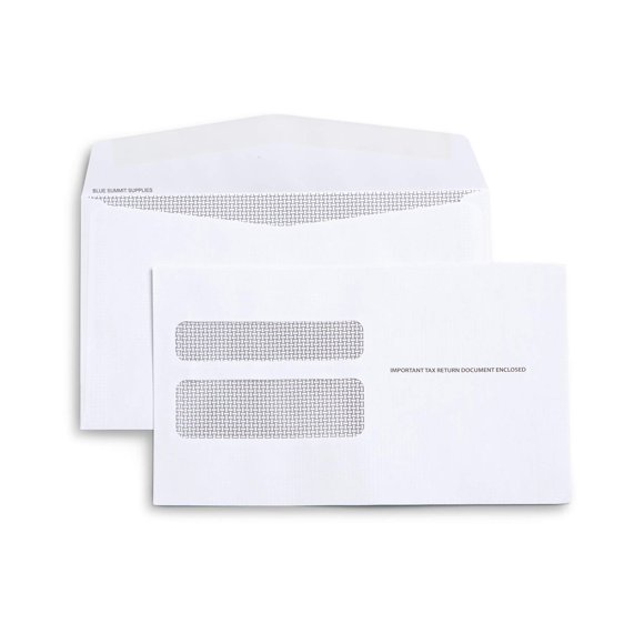 500 W2 Tax Envelopes - Designed for Printed W2 Laser Forms from QuickBooks Desktop or Similar Tax Software - 5 5/8 Inch X 9 Inch, Gummed Flap, 500 Form Envelopes (Not for QuickBooks Online)