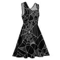 thumbnail image 4 of 2024 Vestido Print Women Dress Skate Oversized Casual Waist High Dresses Club Print Web Spider Dress Halloween Fun, 4 of 7