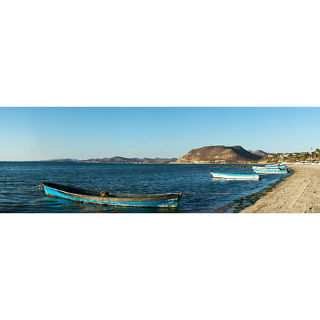 Fishing boats at beach, La Paz, Baja California Sur, Mexico Print Wall