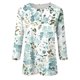 thumbnail image 4 of nuevo cuello de botón para mujer estampado de moda mangas 3/4 camiseta con estampado retro top delgado tops casuales blanco/xl, 4 of 5