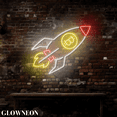 thumbnail image 4 of Glowneon Bitcoin Rocket Neon Light Sign, Bitcoin Crypto Trading Decor, 4 of 5