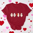 thumbnail image 1 of Cadeau de Saint-Valentin pour Femmes, T-shirt Décontracté à Manches Courtes et Col Rond avec Imprimé Arbre de Noël, 1 of 6