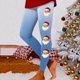thumbnail image 1 of MKLEKYY Leggings deportivos para mujer, leggings de entrenamiento, pantalones con estampado navideño de bloques de color, leggings elásticos suaves 2513, 1 of 4