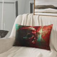 thumbnail image 4 of Plush Throw Pillow Covers, Red Dark Skull Abstract Pillow Cases with Invisible Zipper, Breathable Microfiber Pillow Cases Standard Size for Sleeping Bedroom Sofa Living Room 16x24, 4 of 5