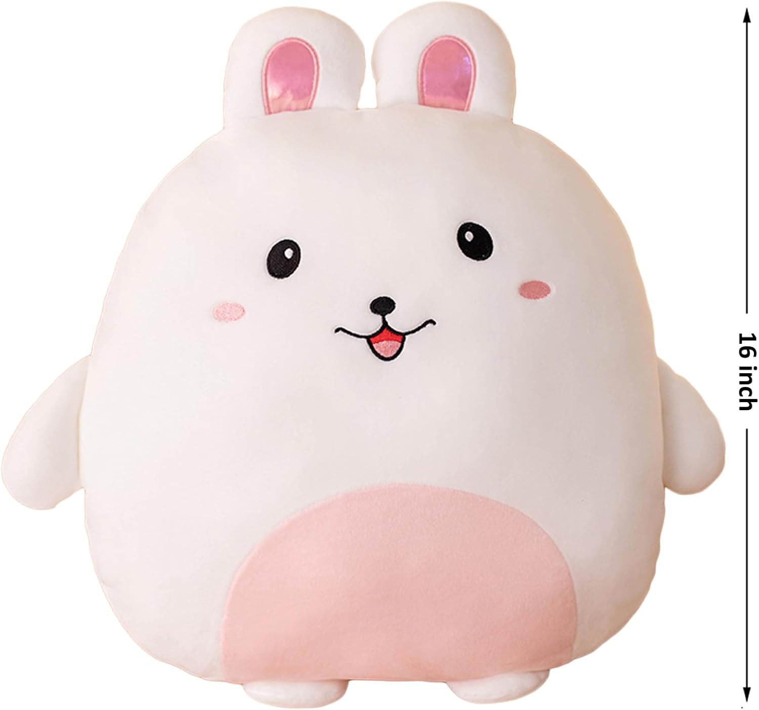 Bunny Plush Pillow, Kawaii Bunny Stuffed Animal Toy Cartoon Bunny Rabbit Plushies Hugging Pillow Toys Gifts for Room Decor Birthday Valentine Day, 16 inch