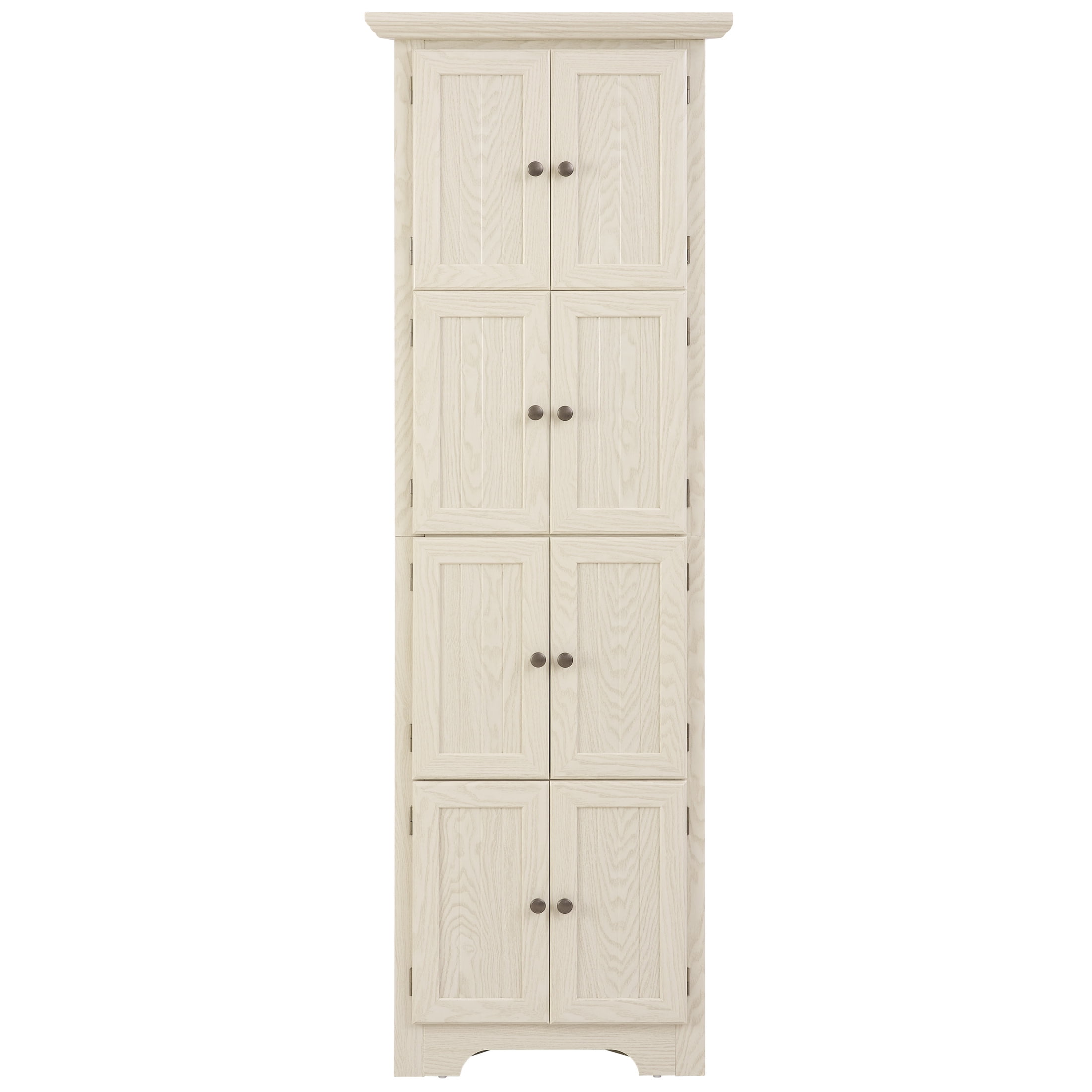 Noble House Willow 72" Corner Pantry Cabinet, 4-Tier Tall Kitchen Storage Bookshelf with Soft Close Doors, White