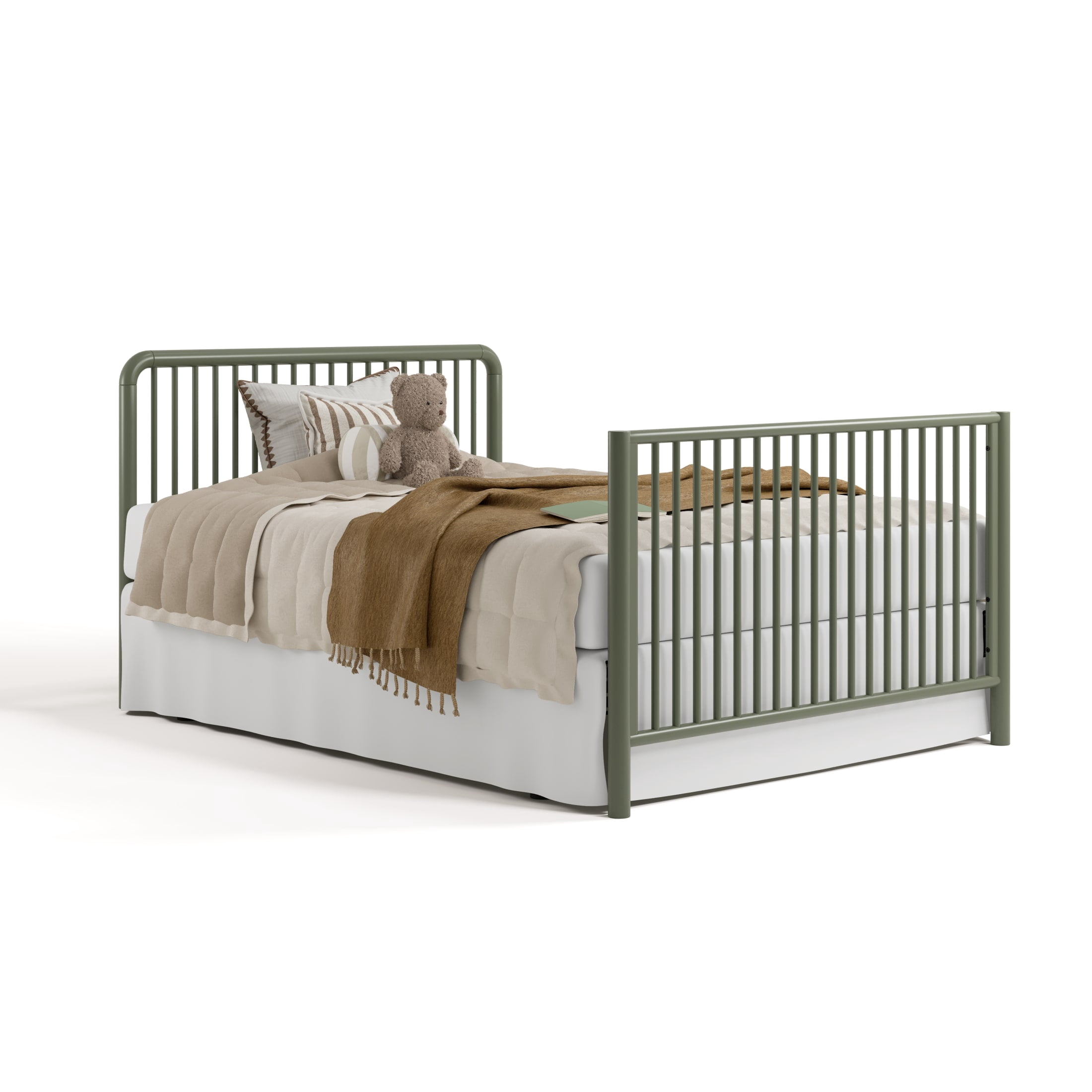 Storkcraft Porto 5-in-1 Convertible Crib with Bonus Toddler Guardrail - Olive