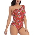 thumbnail image 3 of Sikiie Cute Christmas Bunny Print Women One Piece Swimsuits Tummy Control One Shoulder Bathing Suits Ruffle Swimwear, From S to XXL-XX-Large, 3 of 6