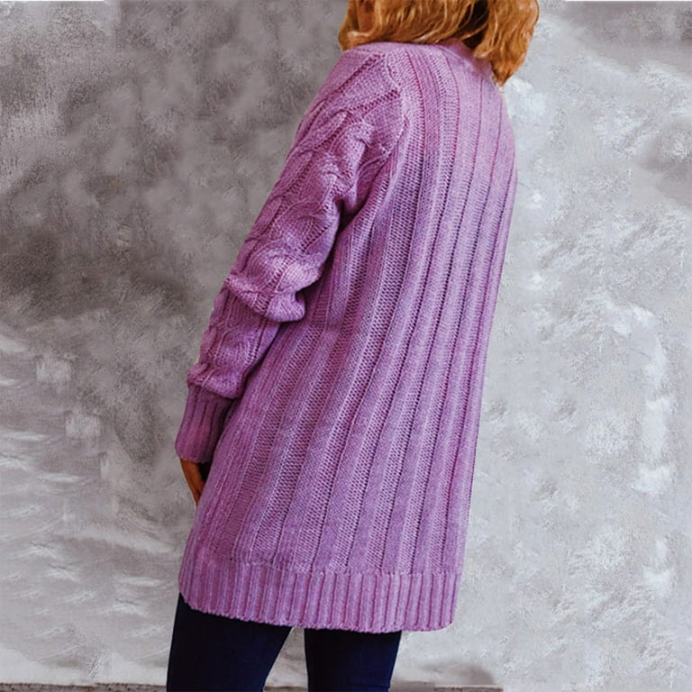 Feancey Women's Long Sleeve Cable Knit Cardigan Sweaters 2025