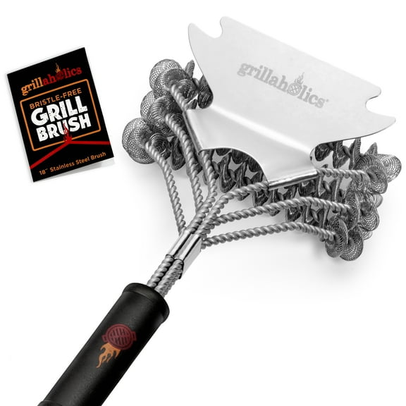 Grillaholics Bristle Free Grill Brush - Safe & Powerful Grill Cleaning