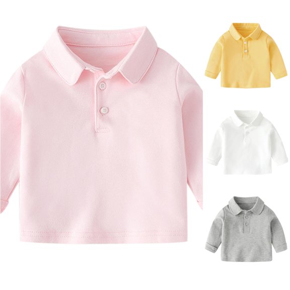 Kids Child Toddler Baby Boys Girls Solid Long Sleeve T Shirt Blouse Tops Outfits Clothes Classic Fit Tees for Boys