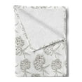 thumbnail image 2 of Floral Soft Flannel Fleece Blanket, Monochrome Background with Hand-Drawn Sketched Hydrangea Flowers Bouquet, Cozy Plush for Indoor and Outdoor Use, 50" x 60", Dark Brown and White, by Ambesonne, 2 of 5
