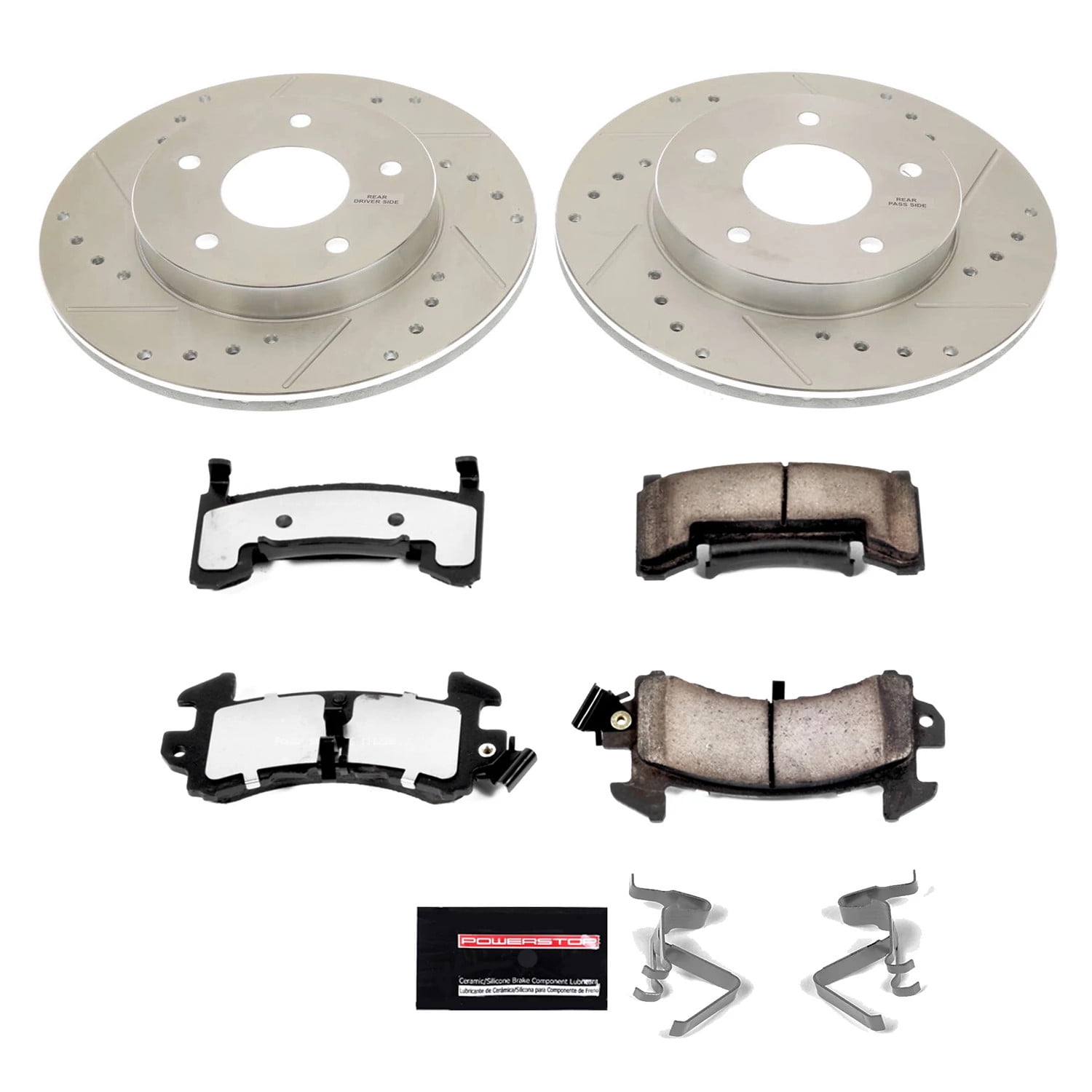 PowerStop Rear Z36 Truck & Tow Carbon-Fiber Ceramic Brake Pad and Drilled and Slotted Rotor Kit Fits: PONTIAC Select Models K4761-36