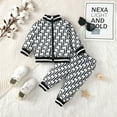 thumbnail image 2 of 12 Months Baby Boys Clothes 18 Months Boys 2PCS Fall Winter Outfits Set Letter Print Toddler Boys Long Sleeve Top Pants Set Black, 2 of 9