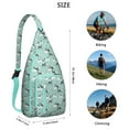 thumbnail image 3 of Waterproof Hiking Sling Backpack for Women – Lightweight Crossbody Bag with Adjustable Strap, Chest Bag for Travel & Outdoor Adventures – Horse Print, Retro Rainbow Design, Cute Pony Lover Bag, 3 of 4