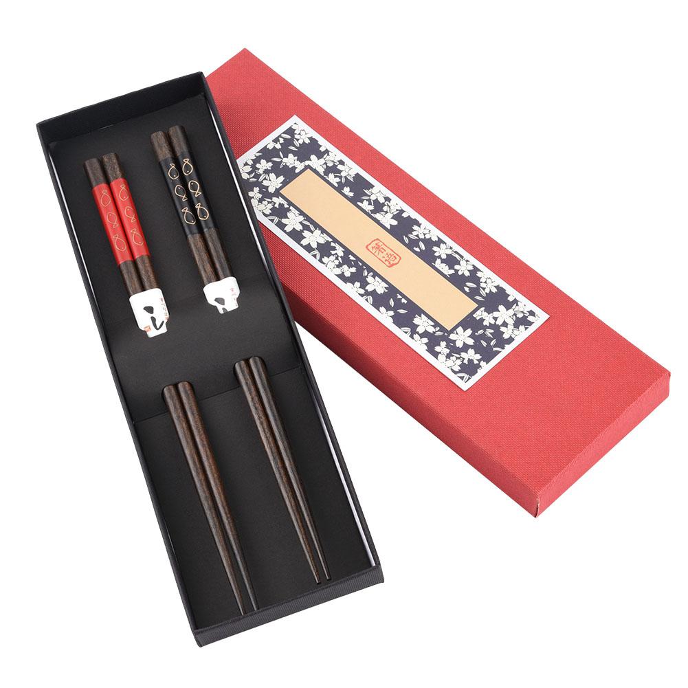 OTVIAP 2pair/ Set Washable Durable Wooden Chopstick Household Hotel