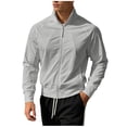 thumbnail image 2 of Qingpeng Mens Full Zipper Stand Collar Track Jacket Lightweight Raglan Sleeve Athletic Tops Ribbed Cuffs Casual Sports Jacket, 2 of 5