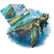 Paper House Productions InfoPuzzle Double Sided All About Sea Turtles Die Cut, Shaped Learning Jigsaw Puzzle