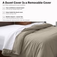 thumbnail image 5 of California Design Den 100% Cotton Duvet Cover Queen Size Only - 400 Thread Count, Soft Sateen, Button Closures & Corner Ties - Taupe, 5 of 8