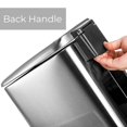 thumbnail image 4 of GFDYREE 1.6 Gallon Bathroom Trash Can with Lid, 6 Liter Rectangular Small Step Trash Can with Removable Bucket, Stainless Steel Slim Garbage Can Bin with Foot Pedal for Kitchen, Bright Black, 4 of 7