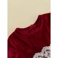 thumbnail image 4 of Gureui Toddelr Kids Girls Velvet Princess Dress Long Sleeve Lace Trim Bowknot Tunic Dress Christmas Party Girls Outfits, 4 of 7