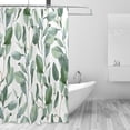 thumbnail image 2 of Green Leaves Shower Curtain for Bathroom Modern Bathroom Decor Waterproof Washable Fabric Shower Curtains with 12 Hooks for Hotel Bathroom Bathtubs 60x72 Inch, 2 of 6