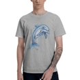 thumbnail image 2 of Blue Dolphin T-Shirt for Men Cotton 100% Summer Tops Women Fashion Casual Short Sleeves Round Collar Short-Sleeve Couple Top Tees, 2 of 7