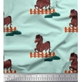thumbnail image 1 of Soimoi Japan Crepe Satin Fabric Horse Kids Printed Fabric 1 Yard 42 Inch Wide, 1 of 1