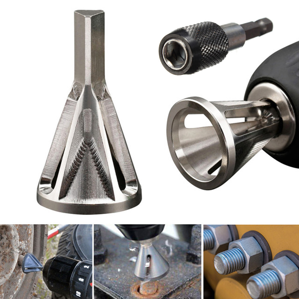 NEW Stainless Steel Deburring External Chamfer Tool Drill Bit Remove Burr Silver