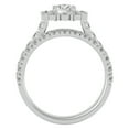 thumbnail image 3 of SuperJeweler 2 Carat Halo Moissanite Bridal Set In 14 Karat White Gold For Women, 3 of 6