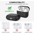 thumbnail image 2 of AmPm AirPods Pro 2nd Generation Case Protective Cover [Front LED Visible] [Added Hand Strap] [Supports Wireless Charging] Compatible with Apple AirPods Pro 2nd Generation (Black), 2 of 7
