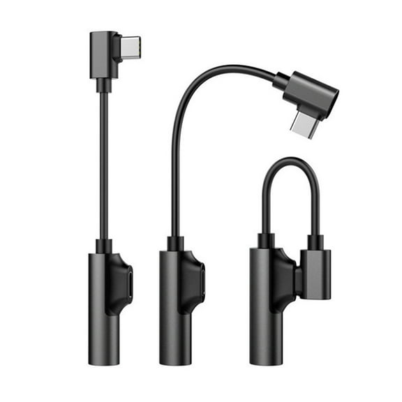 UKCOCO Professional Type C Adapter Black for Mobile Phone Music Listening and Charging Simultaneously