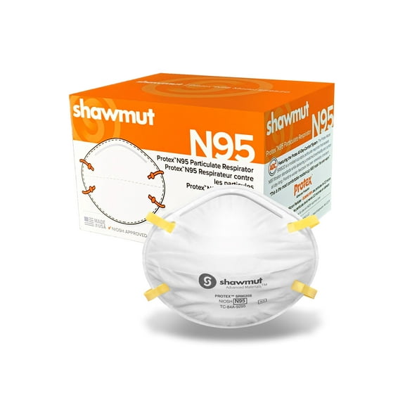 Shawmut Protex™ SR9520S N95 Disposable Respirator Size S Made in USA NIOSH Approved (5 pack)