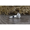 thumbnail image 3 of Blue Jewel Prong Set 1.9 Ct Oval Cut Lab Created Diamond Rings Weddings - 14K White Gold Plated - Beautiful Halo Engagement Wedding Rings For Women's - Split Shank Designer Silver Jewelry for Women's, 3 of 10