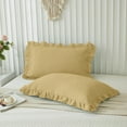 thumbnail image 2 of Ayanshi Bedding Ruffle Pillow Shams Queen Size Set of 2, 20X30 -Ruffled Fringe Design Pillow Cases Soft & Smooth - Unique Collection Pillow Covers 20X30 - Taupe, 2 of 7