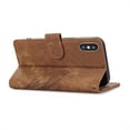 thumbnail image 5 of Nalacover Slim Wallet Case for iPhone XS Max, for Women Men, Embossed Pattern PU Leather Shockproof Magnetic Clasp Credit Card Slots Flip Kickstand Phone Case+Wrist Strap,Brown, 5 of 7