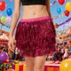 thumbnail image 1 of Falda holgada de poliéster para mujer, de moda, para carnaval, baile, fiesta, lentejuelas, borlas, personaje, actuación, media longitud, 1 of 8