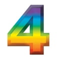 thumbnail image 1 of Multi-Color Plastic 3-D Number 4 (Pack of 24), 1 of 1