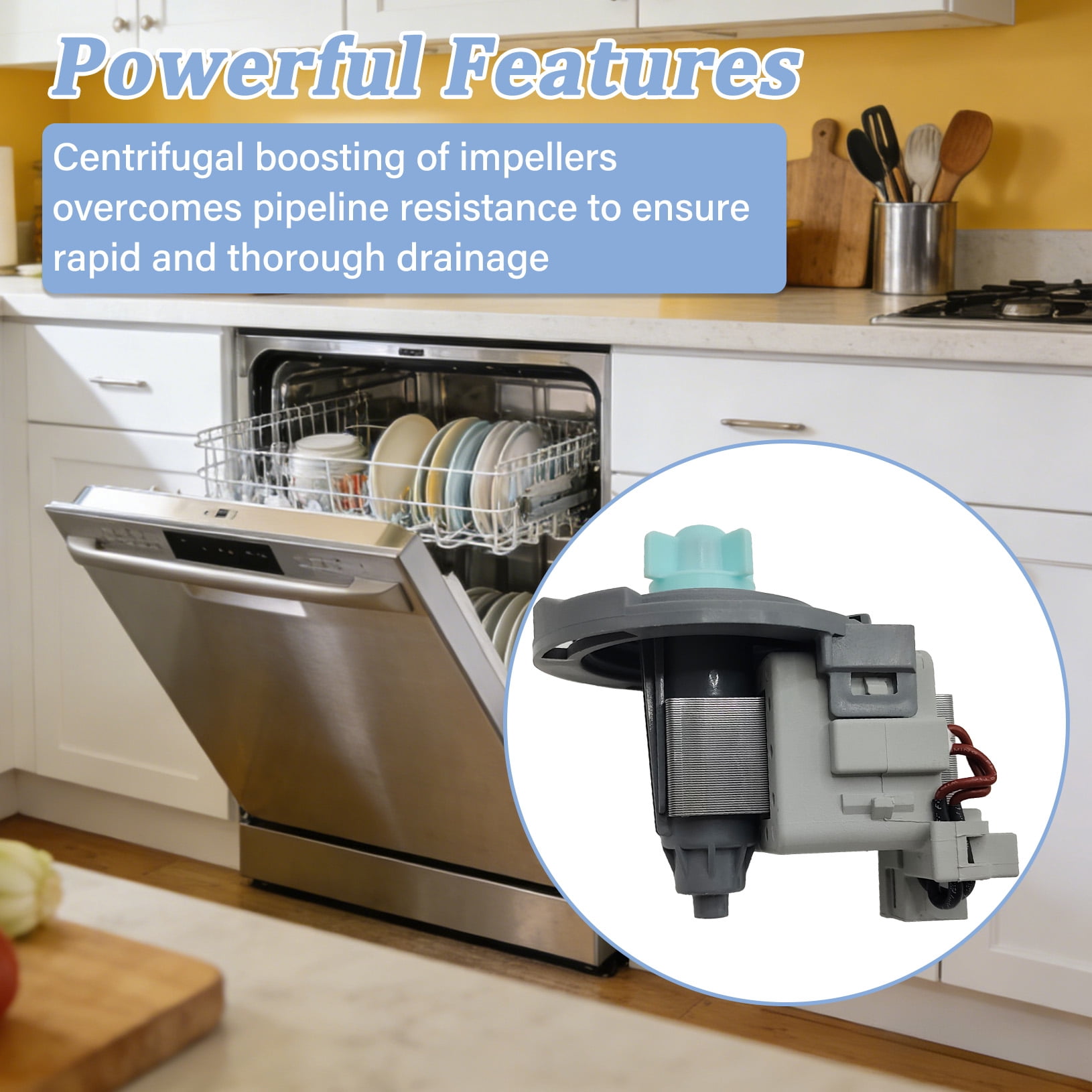 642239 Dishwasher Drain Pump Compatible with B-osch Kenmore Thermador Dishwasher Replaces 00642239 AP3996662 PS8729769