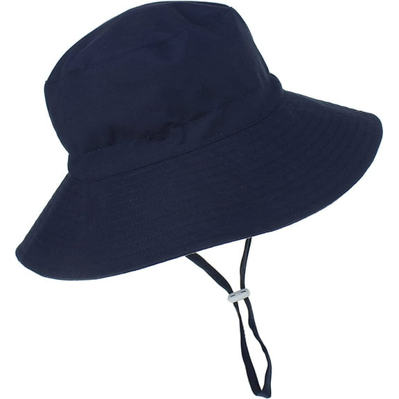Baby Sun Hat Toddler Beach Swim Hats UPF 50  Summer Bucket Hat Kids Infant Wide Brim Adjustable Sun Hat for Baby Boy Girls Navy 6-24 Months