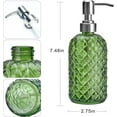 thumbnail image 3 of AISAMEFE 2Pcs Pump Bottles,Hand Soap Dispenser 13.5oz,Refillable Liquid Glass Soap Dispenser Pump Bottles for Lotion Body Wash Shampoo,Green, 3 of 6