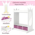 thumbnail image 5 of White Kids Dress Up Storage with Mirror & Drawer Pretend Closet Armoire Wardrobe Bedroom Girls Gifts, 5 of 14