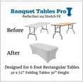 thumbnail image 3 of Silver 6 Foot 30x72 Stretch Spandex Table Cover by Banquet Tables Pro, 3 of 4