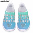 thumbnail image 1 of Doginthehole - Zapatos planos informales con estampado de dientes de dibujos animados para mujer, cómodos y transpirables, de malla, para hospital y enfermería, 1 of 5