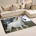 thumbnail image 2 of Dreamtimes Lightweight Non Slip Carpet Mats 60 x 39 inch (5'x 3'3"), Area Soft Rugs Floor Mat Rug Decoration for Kids Room Living Room White Horse in Wild, 2 of 6