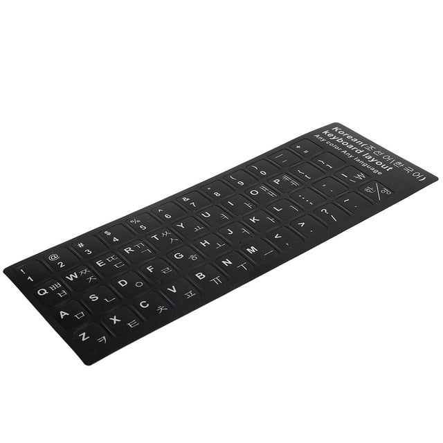Key Board Decal, Dustproof Black Background Keyboard Sticker Waterproof Korean for Desktop for 10-17in Laptop for Notebook